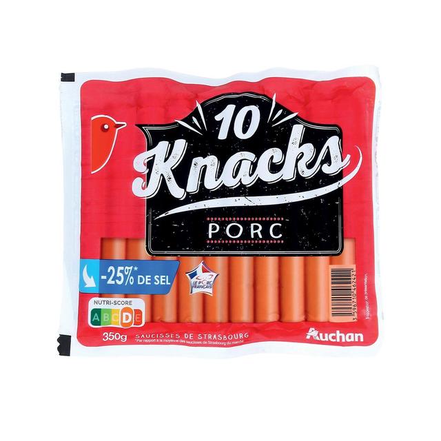 3596710462421 - Auchan - Knacks au Porc Réduit en Sel