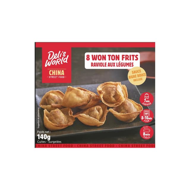 3760184014121 - Deli's World - Raviolis Frits Wonton Légume