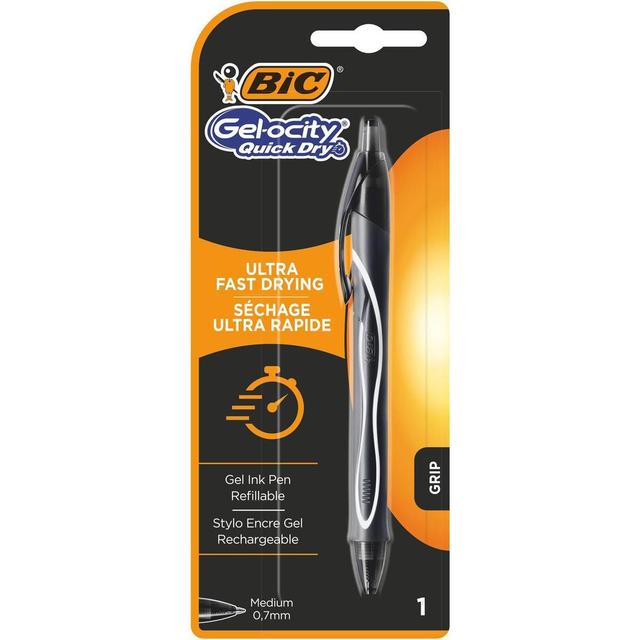 3086123537521 - Bic - Stylo Gel-ocity Quick Dry - pointe moyenne - noir