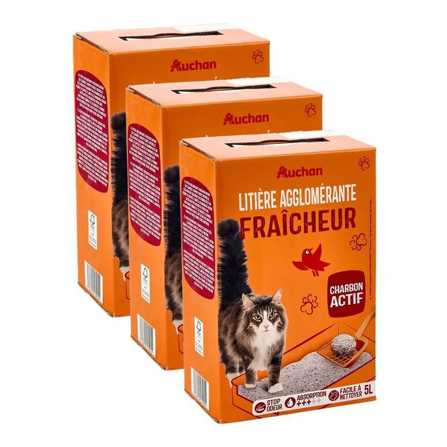 2050000409721 - Auchan - Litière agglomérante fraîcheur au charbon actif pour chat
