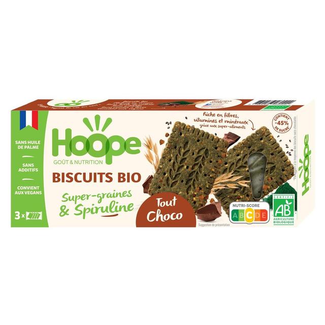 3760286460222 - Hoope - 12 Biscuits en-cas Cacao Bio Super Graines et Spiruline
