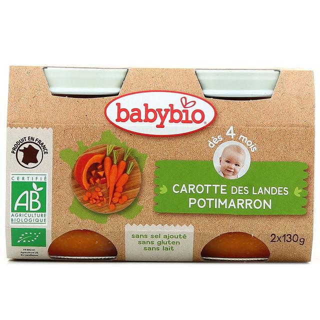 3288131510422 - Babybio - Carotte des Landes, Potimarron Bio, dès 4 mois