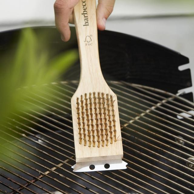 5400269240622 - Barbecook - Brosse barbecue métallique en cuivre, bois et inox