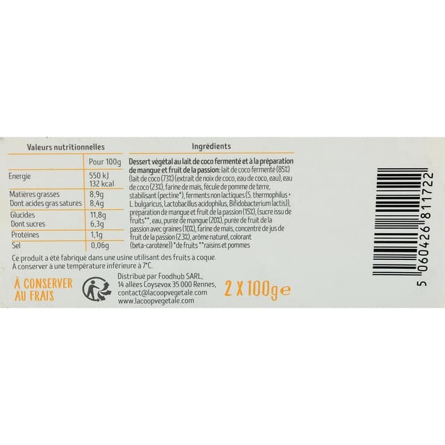 5060426811722 - La Coop Coco - Dessert végétal Mangue Passion