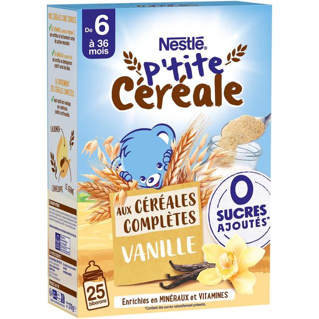 8445291052222 - Nestlé - P'tite Céréale - Céréales Complètes Saveur Vanille Bébé dès 6 mois