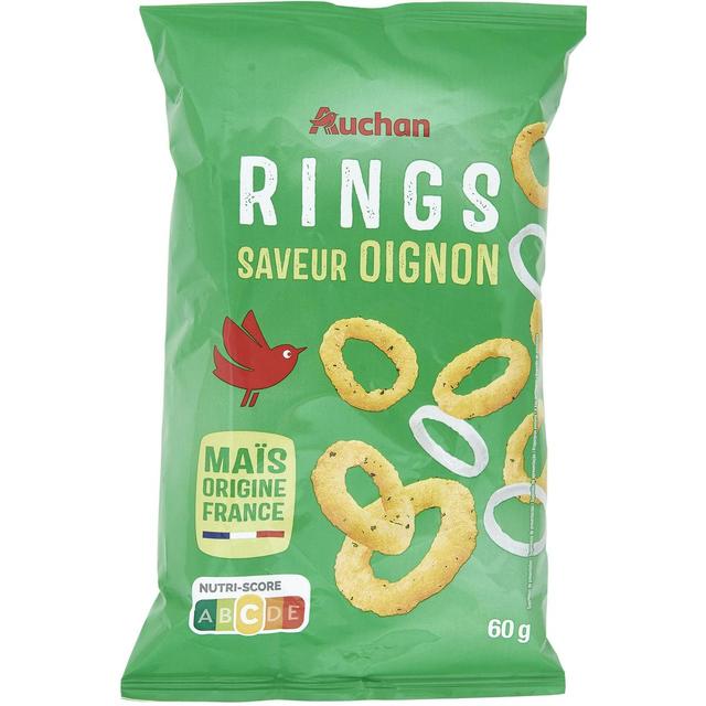 3596710283422 - Auchan - Biscuits soufflés Rings saveur oignon