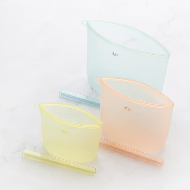 5404035733622 - Dotz - sacs de conservation réutilisables en silicone platine Lemon, Melon, Teal