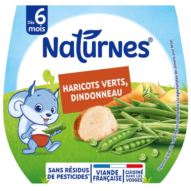 8445291095922 - Naturnes® - Haricots Verts Dindonneau Coupelles Bébé Dès 6 mois