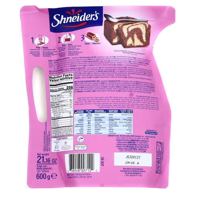 0838948007122 - Schneiders - Préparation pour marbré au chocolat