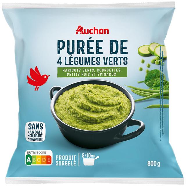 3596710457922 - Auchan - Purée aux 4 légumes verts