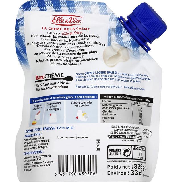 2050000308222 - Elle&Vire - Crème 12% Mg Légère Epaisse