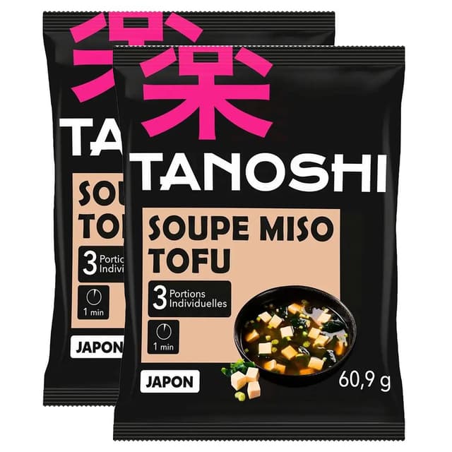 3229820181349 - Tanoshi - Japon - Soupe Miso au tofu Instantanée en sachet pour 3