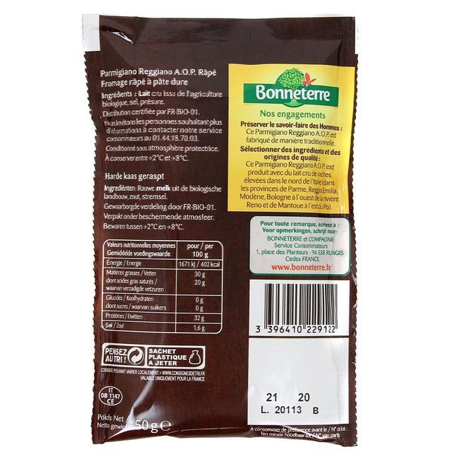 3396410229122 - Bonneterre - Parmesan AOP Rapé bio