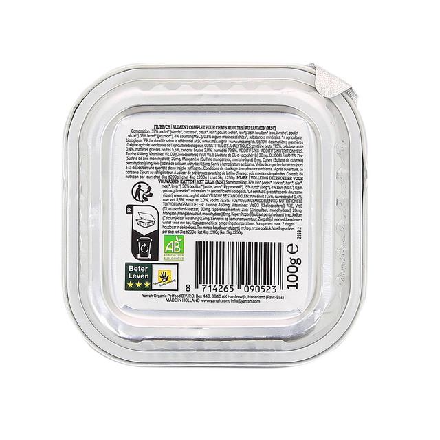 8714265090523 - Yarrah - Paté bio saumon/crevette pour chat adulte