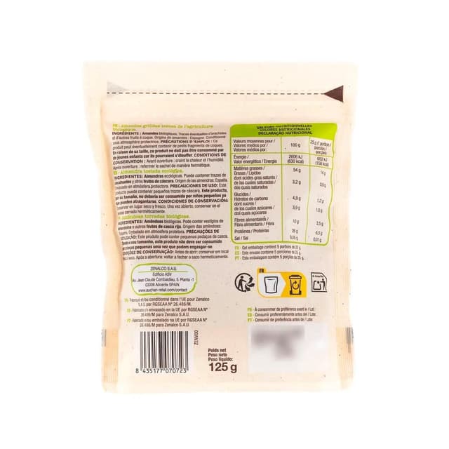 8435177070723 - Auchan BIO - Amandes Grillées Bio