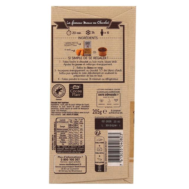 7613035040823 - Nestlé Dessert - Chocolat Pâtissier Noir