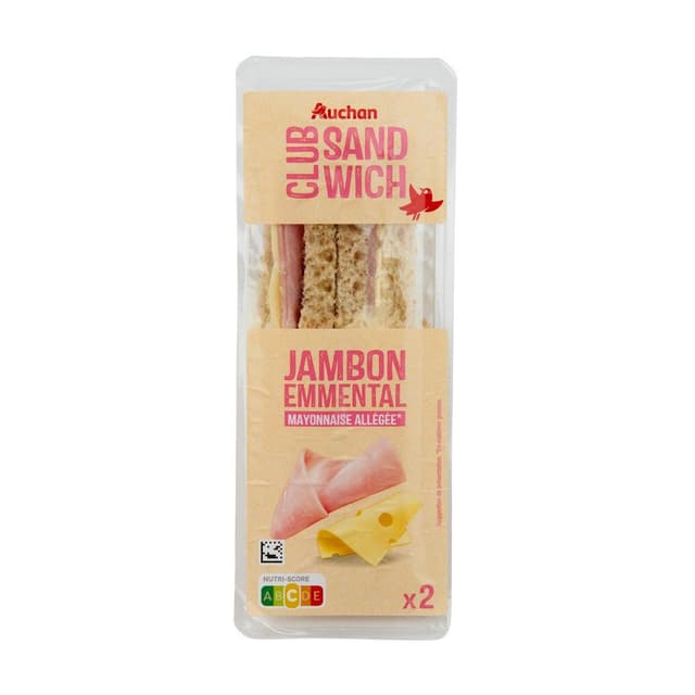 3596710552023 - Auchan - Sandwich Jambon Emmental Mayonnaise Allégée
