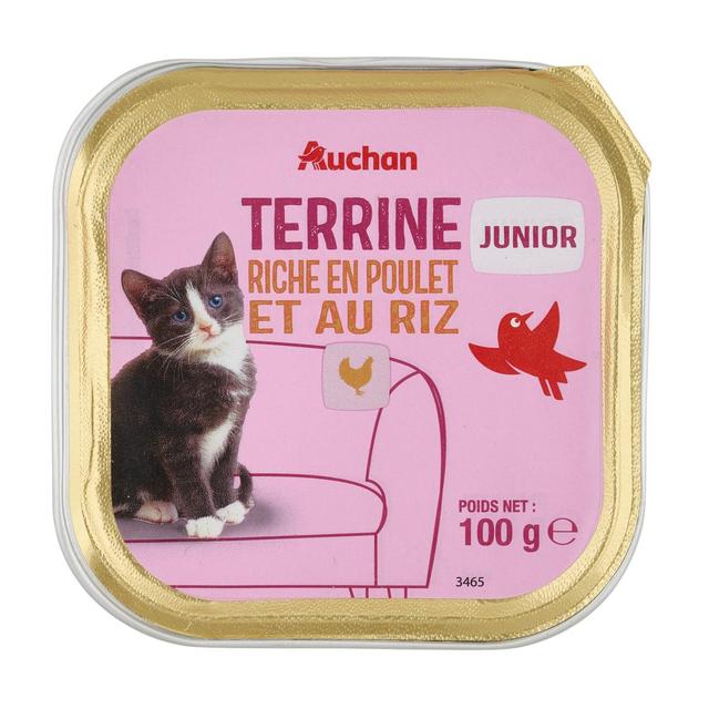 3596710542123 - Auchan - Barquette Terrine riche en poulet et riz pour chaton