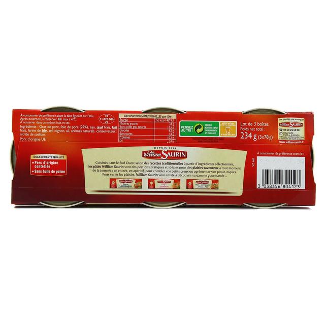 3038356804123 - William Saurin - Pâté de foie