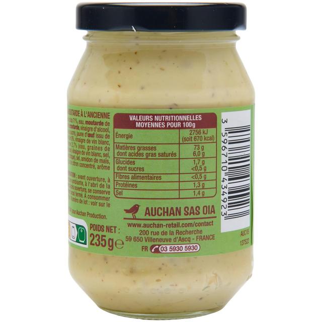 3596710434923 - Auchan - Mayonnaise à la moutarde à l'ancienne