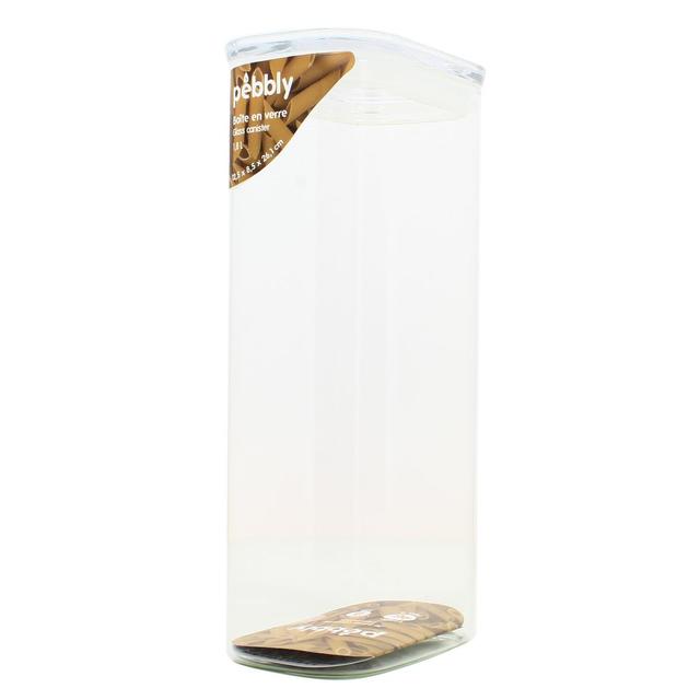 3760132816623 - Pebbly - Boîte haute rectangulaire en verre avec couvercle en verre - 1,8L
