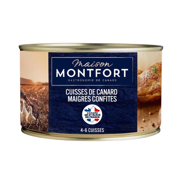 3104544077423 - Maison Montfort - Cuisses de canard maigre confites 4/6 cuisses en conserve