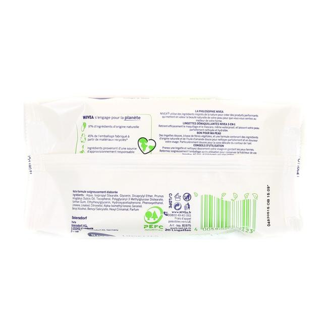 4005900777423 - Nivea - Lingettes démaquillantes visage et yeux peaux sèches