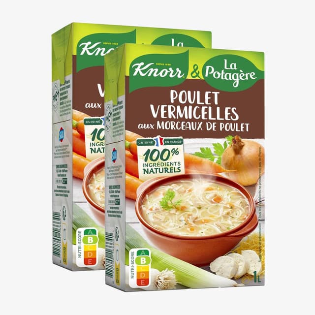 8722700166641 - Knorr & La Potagère - Soupe Poule Vermicelles aux petits légumes et morceaux de volaille