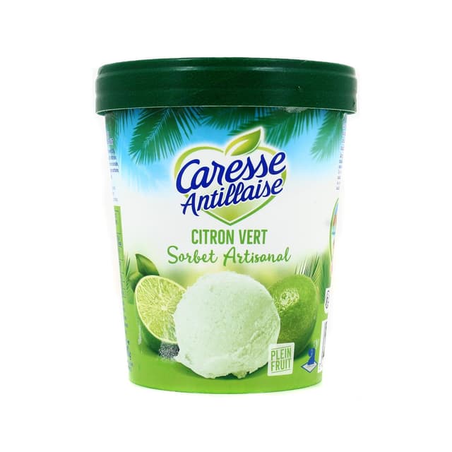 3433871250224 - Caresse Antillaise - Sorbet plein fruit au citron vert