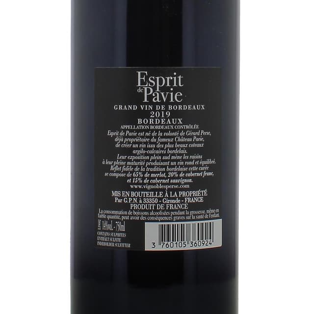 3760105360924 - Bordeaux AOC - Esprit de Pavie
