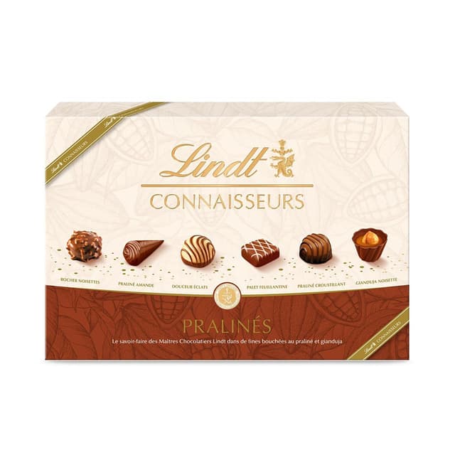 3046920013024 - Lindt - Connaisseurs boîte assortiment de bouchées au chocolat au lait praliné