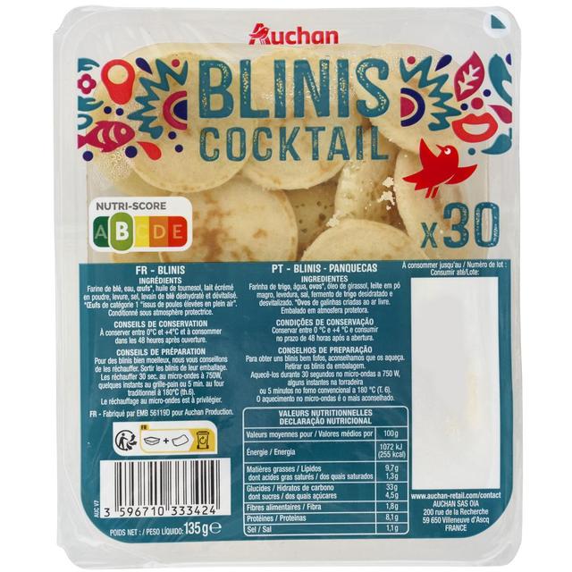 3596710333424 - Auchan - Blinis Cocktail Fins et Moelleux
