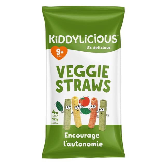 5060040253724 - Kiddylicious - Biscuits Saveur Légumes Veggie Straws pour Bébé dès 9 mois