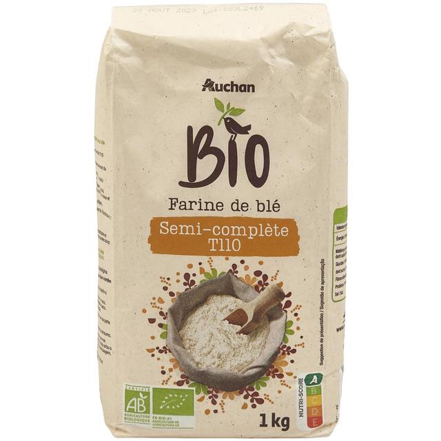 3596710474424 - Auchan BIO - Farine de blé semi-complète T110 Bio