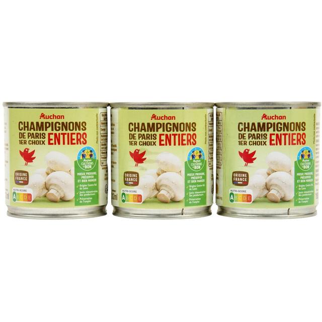 3596710394524 - Auchan - Champignons de Paris entiers 1er choix