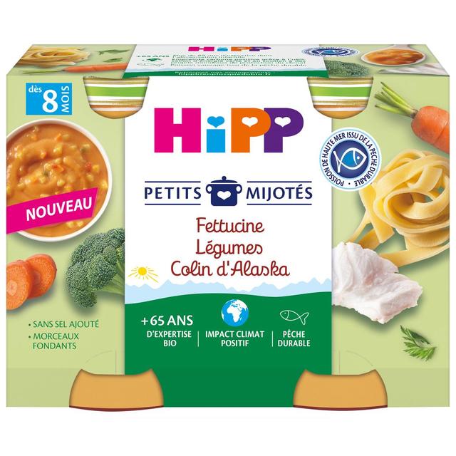 4062300445024 - Hipp - Petits Mijotés - Fettucine Légumes Colin Bio Pot Bébé Dès 8 mois