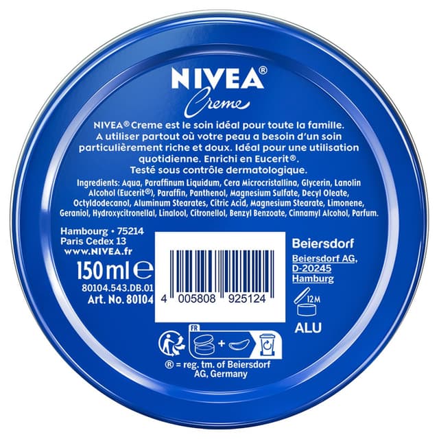 4005808925124 - Nivea - Crème hydratante tous types de peaux