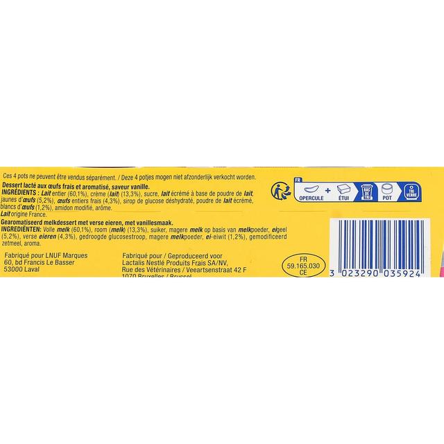 3023290035924 - La laitière - Petit Pot de Crème Saveur Vanille