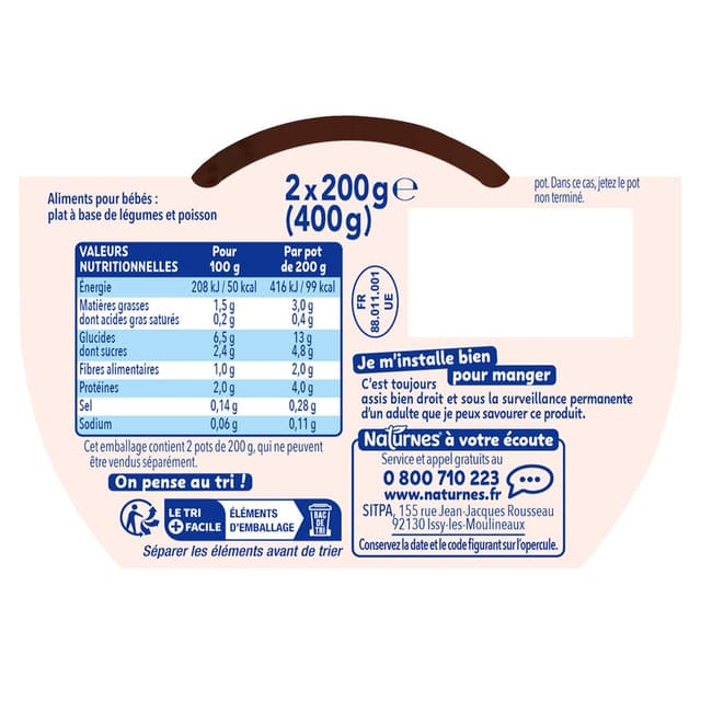 7613287936424 - Naturnes® - P'tite Recette - Petits Légumes Poisson à la Provençale Bol Bébé Dès 12 mois
