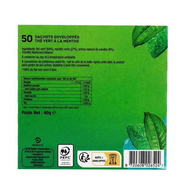 8720608026524 - Lipton - Thé vert d'Asie à la menthe