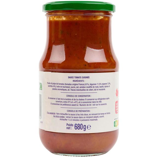 3596710448524 - Auchan - Sauce tomate cuisinée origine France en bocal