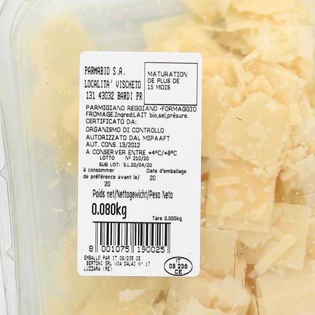8001075190025 - ParmaBio - Parmigiano Reggiano bio en copeaux