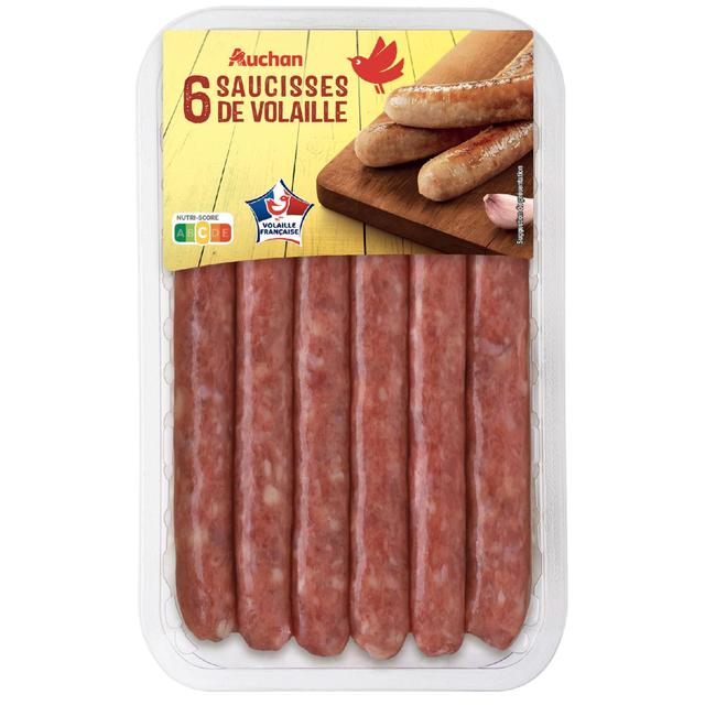 3254566490325 - Auchan - Saucisses de Volaille Nature