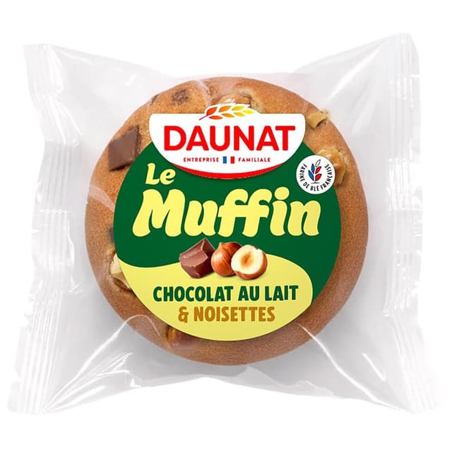 3367651010725 - DAUNAT - Muffin moelleux chocolat au lait et noisettes