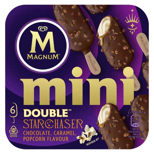 8711327580725 - Magnum Mini - 6 Mini Batonnets Chocolat Caramel Pop Corn