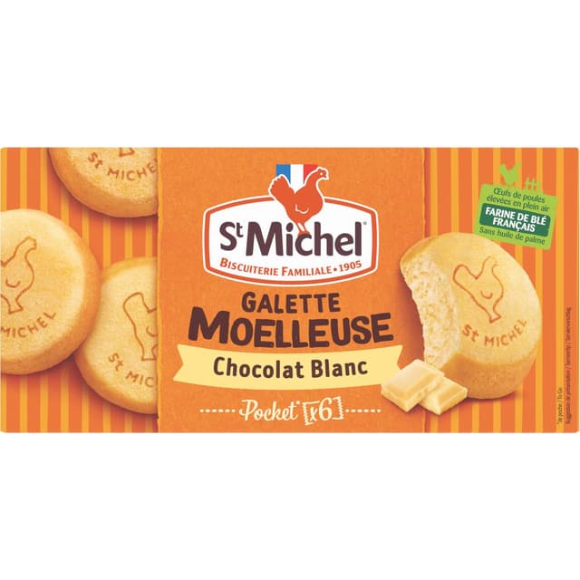 3178530421125 - St Michel - Galettes moelleuses chocolat blanc