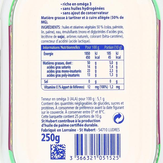 3366321051525 - Saint Hubert - Oméga 3 Sans Sel Tartine et Cuisson