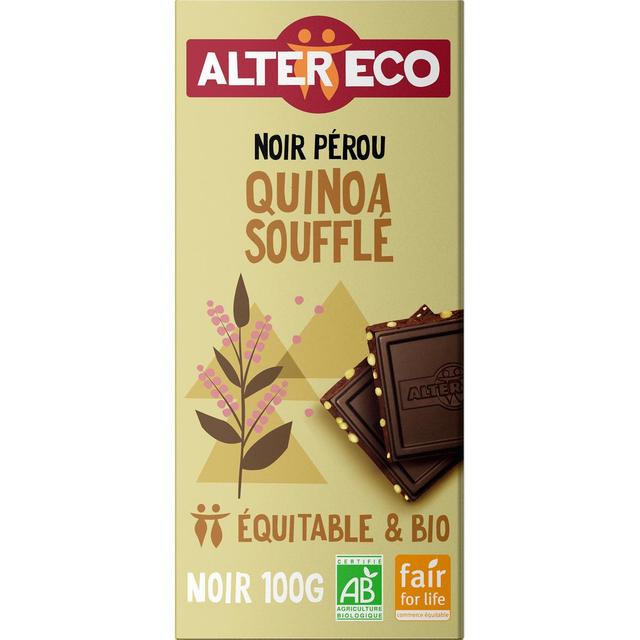 3700214612125 - Alter Eco - Commerce Equitable - Chocolat noir Quinoa Soufflé 60% Cacao Bio du Pérou