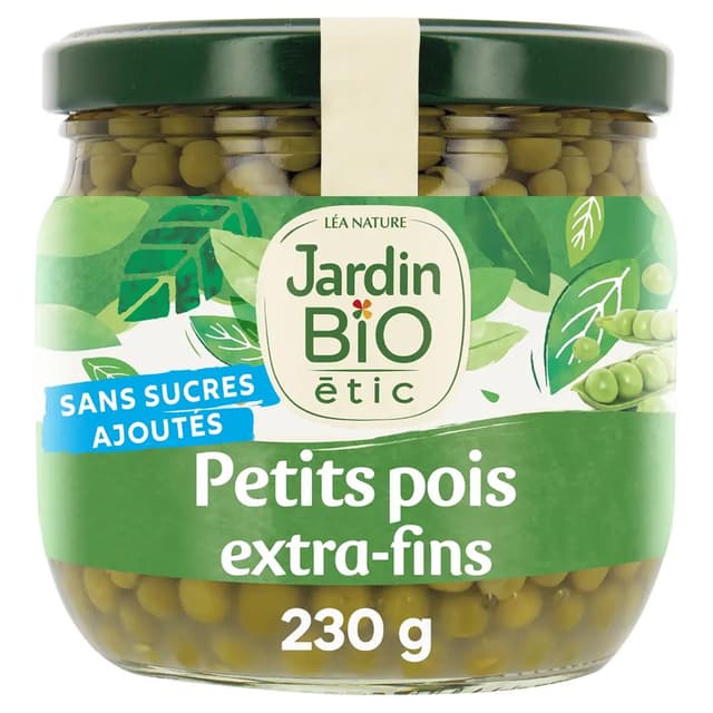 3307130802625 - Jardin Bio Etic - Petits pois extra fins Bio Sans sucres ajoutés en bocal