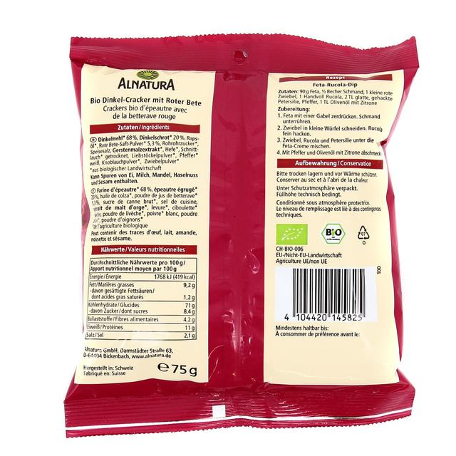 4104420145825 - Alnatura - Crackers betterave rouge bio